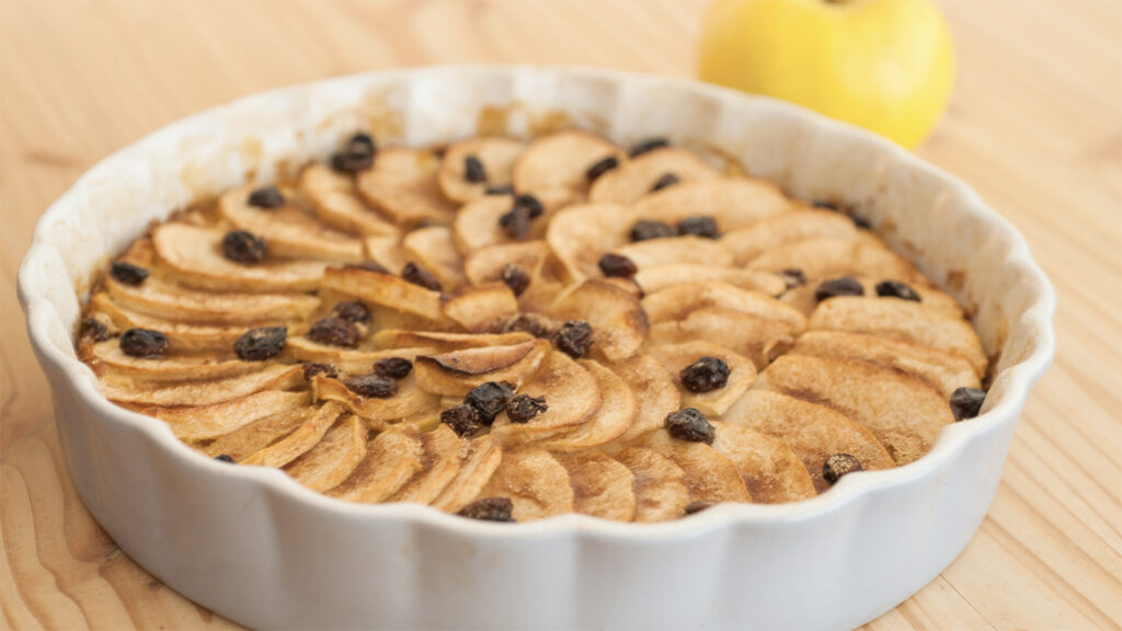 Rezept für glutenfreie Apfel Tarte aus Pfannkuchen