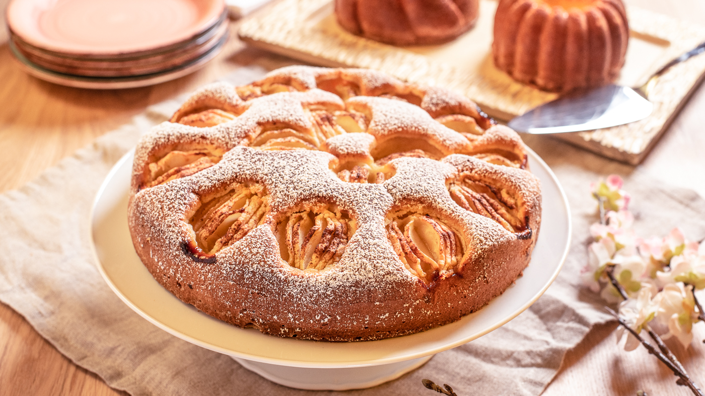 Rezept für glutenfreier, versunkener Apfelkuchen