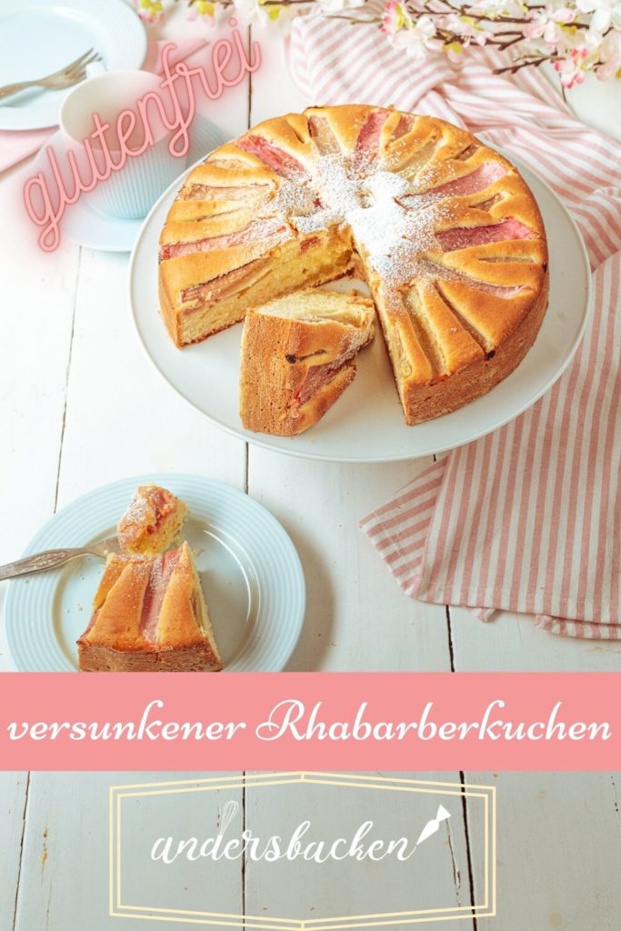 Entdecke mein Rezept glutenfreier versunkener Rhabarberkuchen auf Andersbacken.de