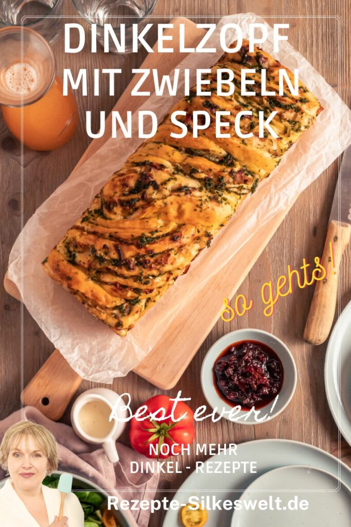 Rezept für Dinkel Hefezopf mit Zwiebeln und Speck zum selber machen