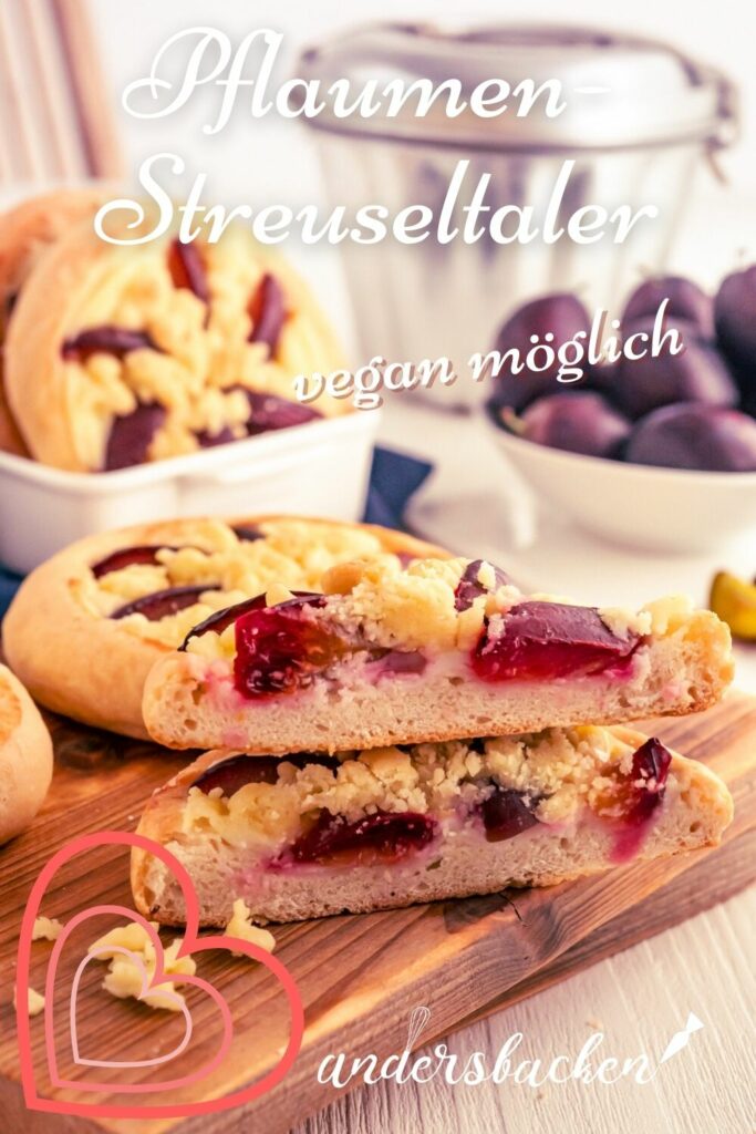 Rezept für Dinkel-Streuseltaler mit Pflaumen