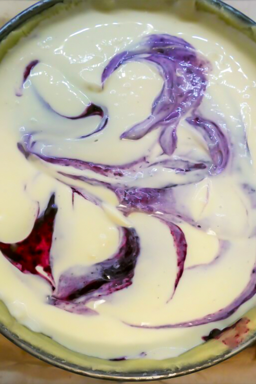 Rezept für Käsekuchen mit Heidelbeeren