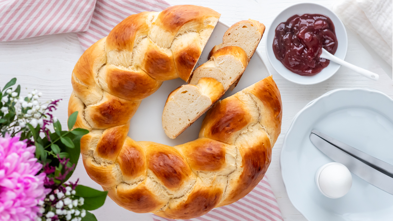 Rezept für Dinkel-Hefezopf mit Kochstück zum nachbacken