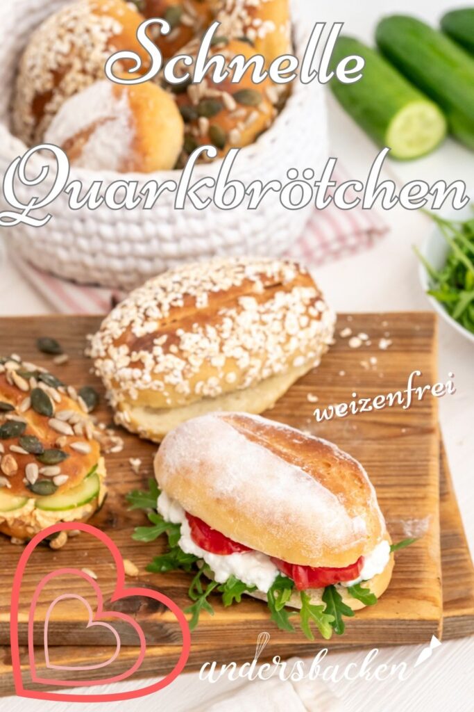 Schnelle Quarkbrötchen Rezept mit Backpulver aus Dinkelmehl